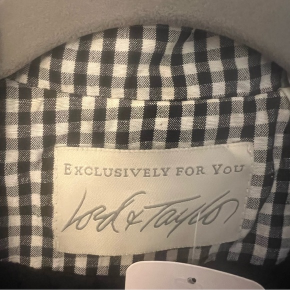 Lord and Taylor black and white checkered blazer jacket size 12 - Picture 2 of 5